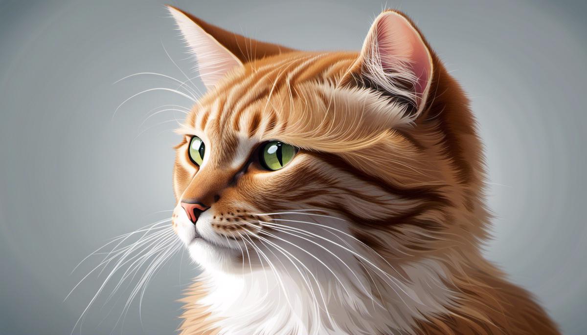 Illustration of a cat with an allergic reaction, scratching its head and showing signs of discomfort